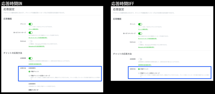 LINEの応答メッセージの常時有効化